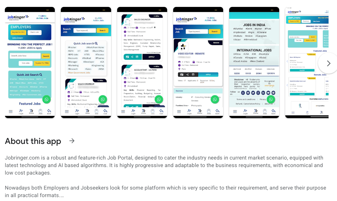 Jobringer - Job Search in India
